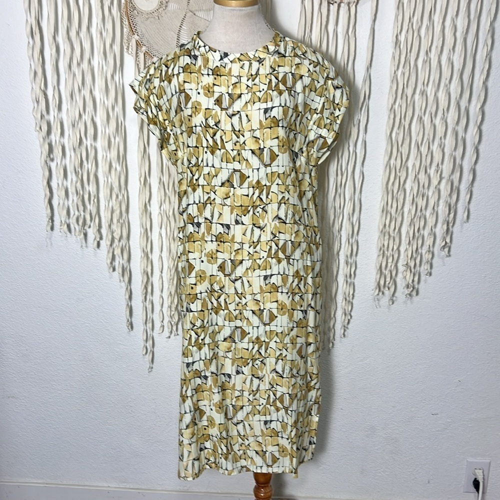 Sita Murt Printed Cap Sleeve Viscose Shift Dress Size 36